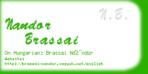 nandor brassai business card